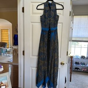 Cocomo Asymmetrical Blue and Black Dress